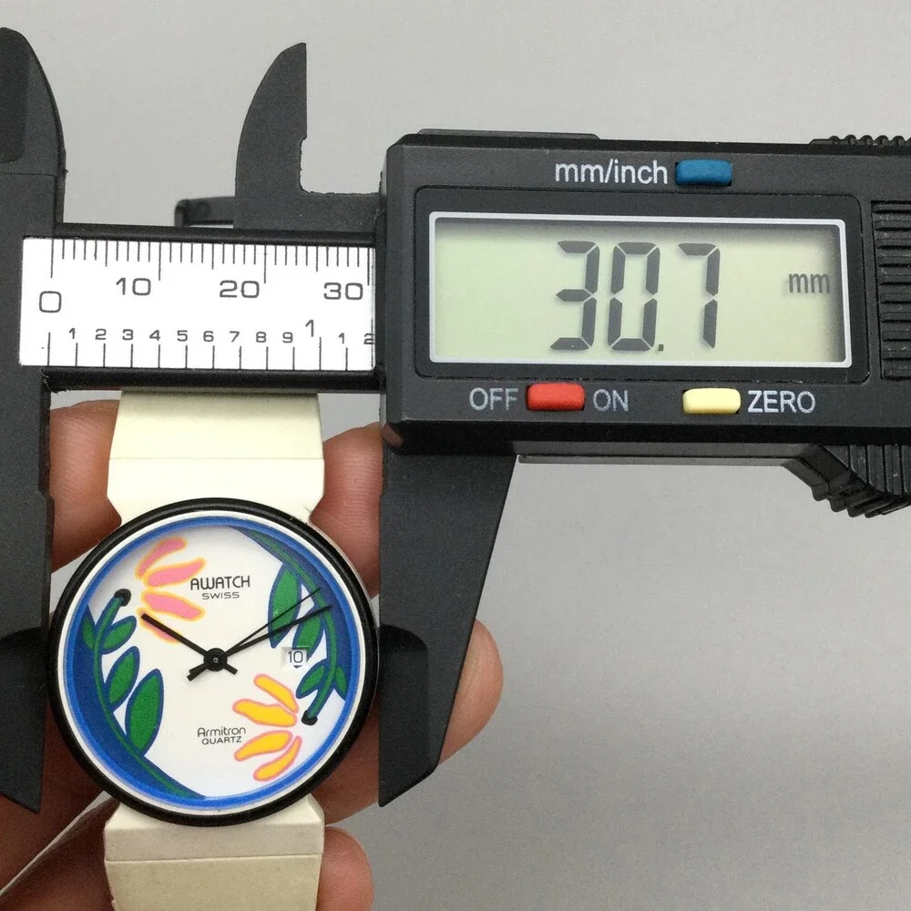 Vintage AWATCH Armitron Womens Watch 31mm Swiss Floral Dial Date New Battery